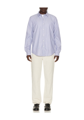 onia Poplin Long Sleeve Button Down Shirt in Blue. Size S. Also in L, M, XL/1X.