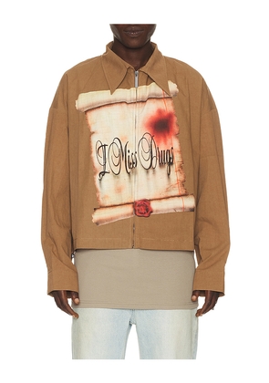 MADFRENZY Miss Overshirt in Brown. Size S. Also in L, M, XL/1X.