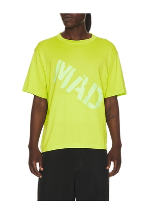 MADFRENZY Mad Knit T-Shirt in Yellow. Size S. Also in L, M, XL/1X.