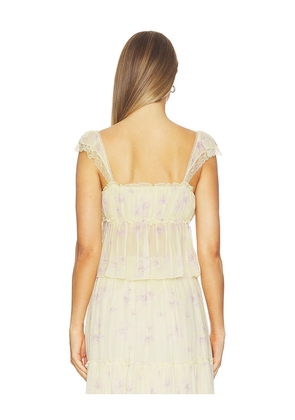 LoveShackFancy Siena Top in Lemon. Size 00. Also in 2, 6, 8, 10, 12.
