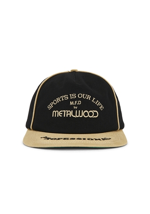 Metalwood Studio Professional Piping Snapback Hat in Black.