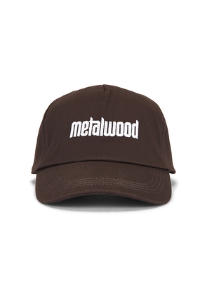 Metalwood Studio Metal Logo 5-Panel Hat in Brown.