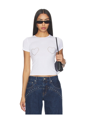 Miaou Mini Tee in White. Size XS. Also in S, M, L, XL.