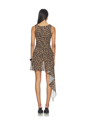 Miaou Imogene Dress in Brown. Size XXS. Also in XS, S, M, L, XL.