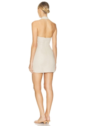 Tularosa Lennon Mini Dress in Beige. Size XS. Also in XXS, S, M, L.