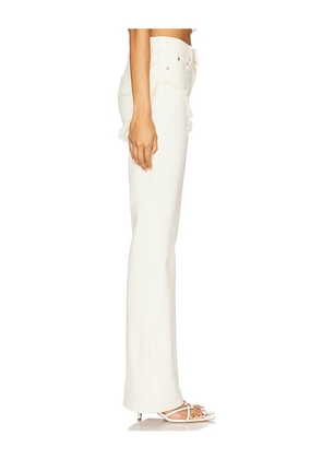 SEROYA Dahlia Frayed Bootcut Jeans in Cream. Size 27. Also in 28, 29, 30, 31.