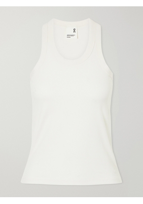ON - All-day Ribbed Stretch Lyocell And Cotton-blend Tank - Neutrals - x small,small,medium,large,x large