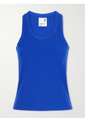 ON - All-day Ribbed Stretch Lyocell And Cotton-blend Tank - Blue - x small,small,medium,large,x large