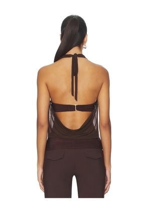 Tiger Mist Makena Top in Chocolate. Size S. Also in M, L, XL, XXS.