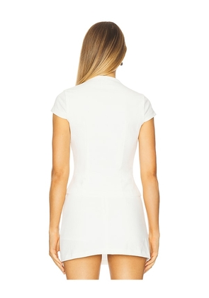 Runaway The Label Vieno Keyhole Fitted Top in White. Size M. Also in S, XS, L.