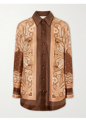 Zimmermann - Luna Printed Silk-twill Shirt - Brown - 00,0,1,2,3,4