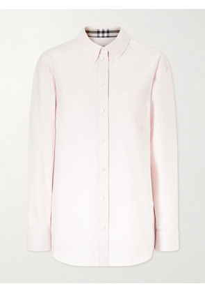 Burberry - Letitia Logo-embroidered Cotton Oxford Shirt - Pink - UK 4,UK 6,UK 8,UK 10,UK 12,UK 14,UK 16,UK 18