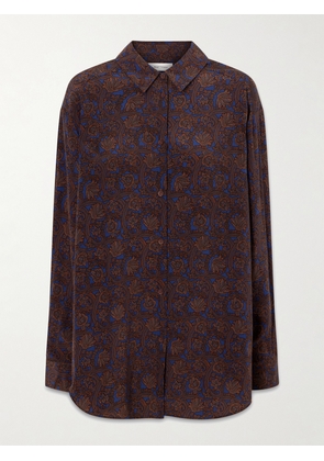 Matteau - Printed Silk-crepe De Chine Shirt - Brown - 1,2,3,4,5