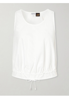 LOEWE - + Paula's Ibiza Anagram Appliquéd Cotton-popeline Top - White - FR 32,FR 34,FR 36,FR 38,FR 40,FR 42,FR 44