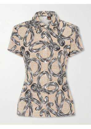 LOEWE - +paula’s Ibiza Printed Cotton-blend Terry Shirt - Neutrals - x small,small,medium,large