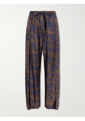 LOEWE - + Paula’s Ibiza Printed Mid-rise Straight-leg Silk Pants - Blue - x small,small,medium,large