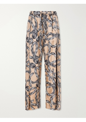 LOEWE - + Paula’s Ibiza Printed Mid-rise Straight-leg Silk Pants - Neutrals - x small,small,medium,large