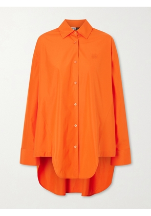 LOEWE - Logo-embroidered Cotton Shirt - Orange - FR 32,FR 34,FR 36,FR 38,FR 40,FR 42
