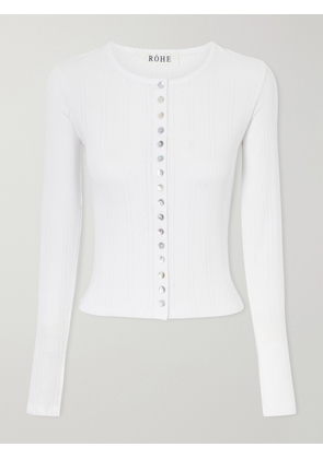 RÓHE - Pointelle-knit Cotton-jersey Cardigan - White - FR 34,FR 36,FR 38,FR 40,FR 42,FR 44