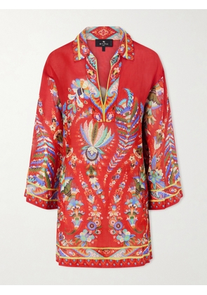 Etro - Floral-print Coverup - Red - x small,small,medium,large,x large