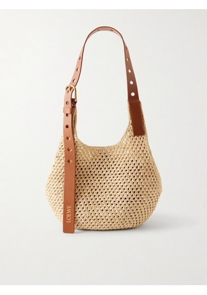 LOEWE - + Paula's Ibiza The Punch Hole Leather-trimmed Raffia Shoulder Bag - Neutrals - One size