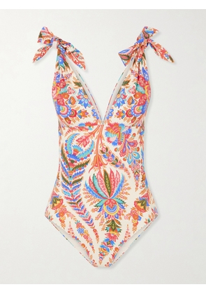 Etro - Knotted Paisley-printed Swimsuit - Multi - x small,small,medium,large,x large
