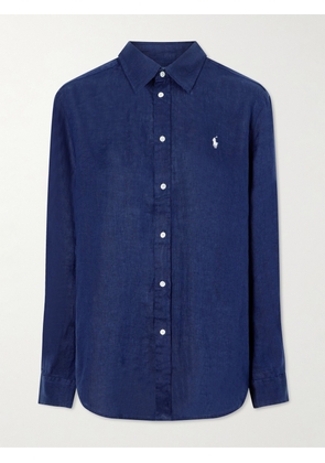 Polo Ralph Lauren - Embroidered Linen Shirt - Blue - xx small,x small,small,medium,large,x large