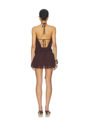 Tiger Mist Indigo Mini Dress in Brown. Size L. Also in S, M.