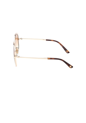 TOM FORD Abbey Sunglasses in Metallic Gold.