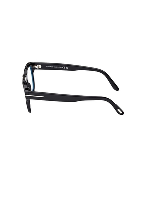 TOM FORD Blue Block Optical Square Acetate Glasses in Black.