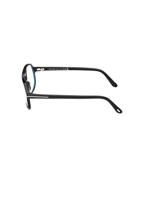 TOM FORD Blue Block Optical Navigator Acetate Sunglasses in Black.