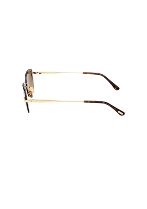 TOM FORD Jake Metal Sunglasses in Metallic Gold.