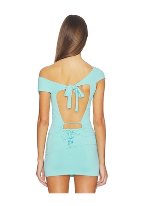 Tiger Mist Off Shoulder Knit Top in Baby Blue. Size S. Also in XS, M, L, XL, XXS.