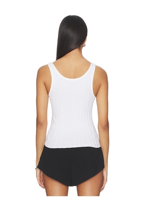 perfectwhitetee Poorboy Rib Tank Top in White. Size XS. Also in S, M, L, XL.