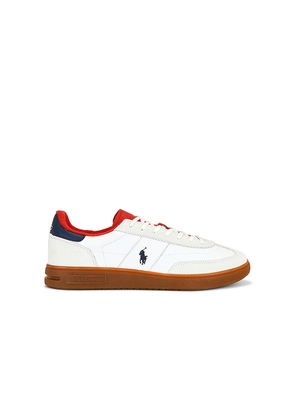 Polo Ralph Lauren Bedford Leather & Suede Low Top Sneaker in White. Size 7. Also in 10, 11, 12, 13, 8, 9.