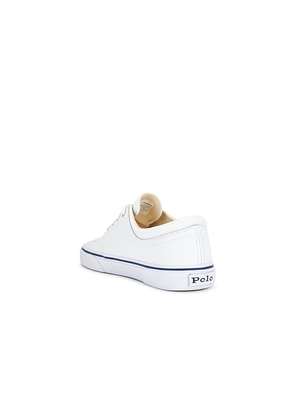 Polo Ralph Lauren Faxon Solid Leather Low Top Sneaker in White. Size 8. Also in 11.