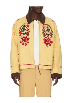 Found Hand Embroidered Paisley Motif Work Jacket in Beige. Size M. Also in L, XXL/2X.