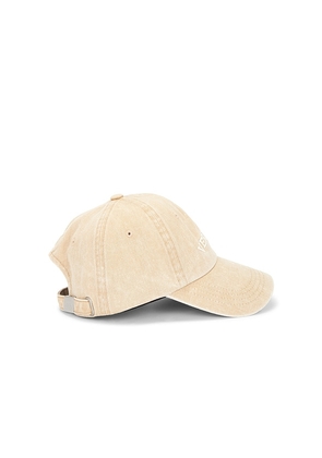 VERUTUM Lettering Denim Cap in Brown.