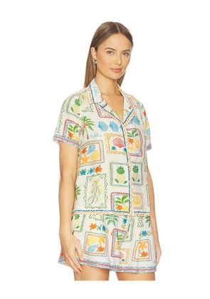 Yumi Kim Hoku Top in Cream,Green. Size XS. Also in S, M, L.