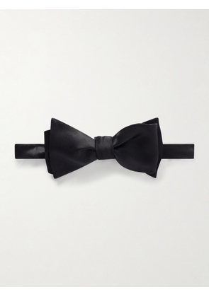 Brunello Cucinelli - Self-Tie Duchesse Cotton and Silk-Blend Satin Bow Tie - Men - Black