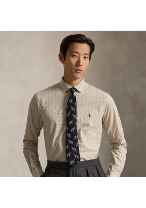 Custom Fit Checked Stretch Poplin Shirt