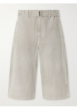 LEMAIRE - Wide-Leg Belted Cotton-Twill Shorts - Men - Neutrals - IT 44