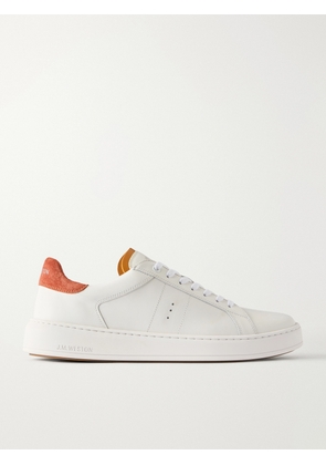 J.M. Weston - On Time Suede-Trimmed Leather Sneakers - Men - White - UK 6