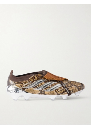 adidas Originals - Wales Bonner Predator Elite FT FG Snake-Effect Leather-Trimmed Coated Sneakers - Men - Brown - UK 6.5