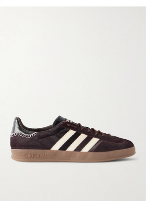 adidas Originals - Wales Bonner Leather-Trimmed Calf Hair Sneakers - Men - Burgundy - UK 6