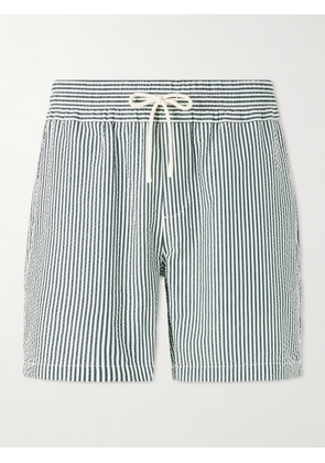 Portuguese Flannel - Atlantico Straight-Leg Striped Cotton-Seersucker Shorts - Men - Green - XS