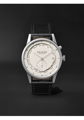 NOMOS Glashütte - Zurich Weltzeit Automatic 40mm Stainless Steel and Cordovan Leather Watch, Ref. No. 805 - Men - White