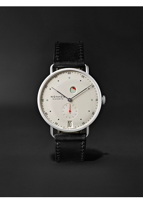NOMOS Glashütte - Metro Datum Gangreserve 37mm Stainless Steel and Leather Watch, Ref. No. 1101 - Men - White