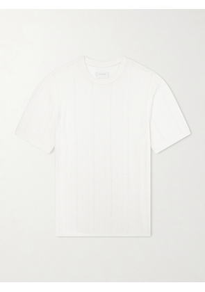 Aimé Leon Dore - Striped Pointelle-Knit Merino Wool T-Shirt - Men - White - XS