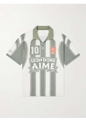 Aimé Leon Dore - Logo-Appliquéd Striped Jersey T-Shirt - Men - Green - XS